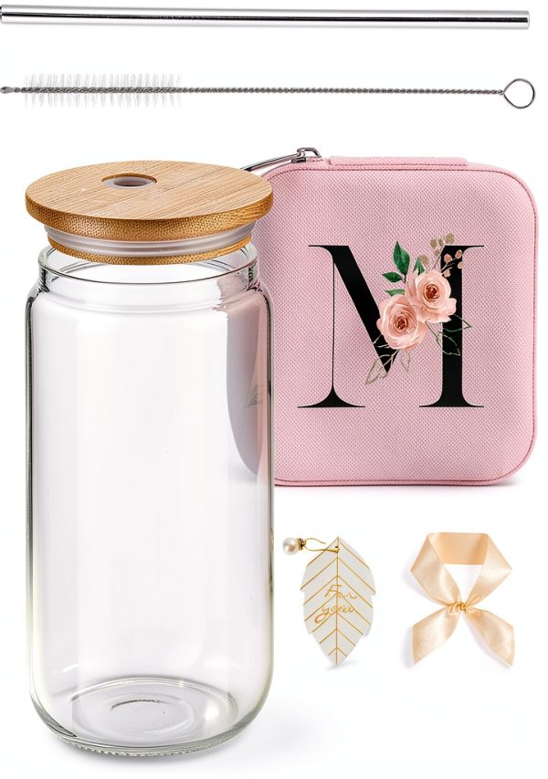 Jewelry Box AYGXU Glass Bamboo Lid Pink Girls-1