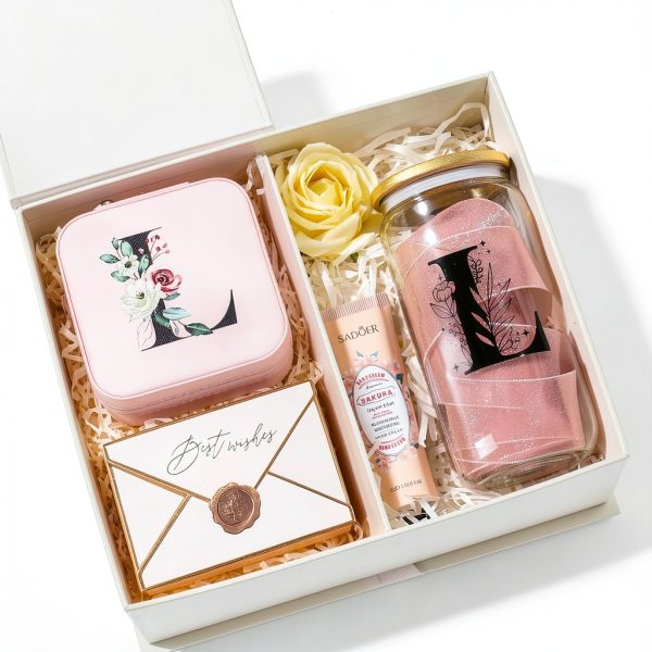 Jewelry Box AYGXU Glass Bamboo Lid Pink Girls-2
