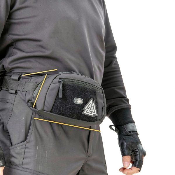 M-Tac Fanny Pack Small Waist Pack Tactical Belt Bag for Men Black-1