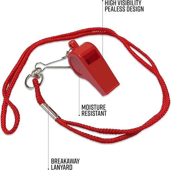 EMS XTRM Lifeguard Fanny Pack Red with Whistle Lanyard - Baywatch Style First Aid Hip Pack, Adjustable Strap, Cross Logo + Zipper Pouch, 1 Pack-2