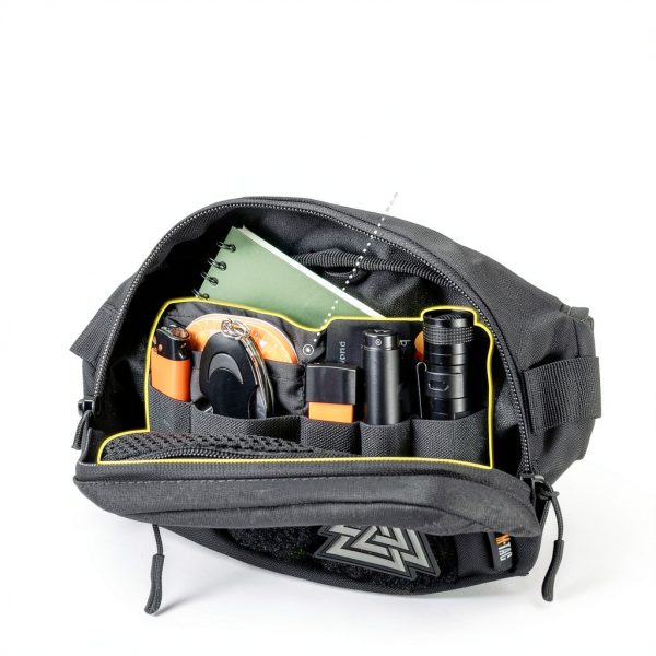 M-Tac Fanny Pack Small Waist Pack Tactical Belt Bag for Men Black-3