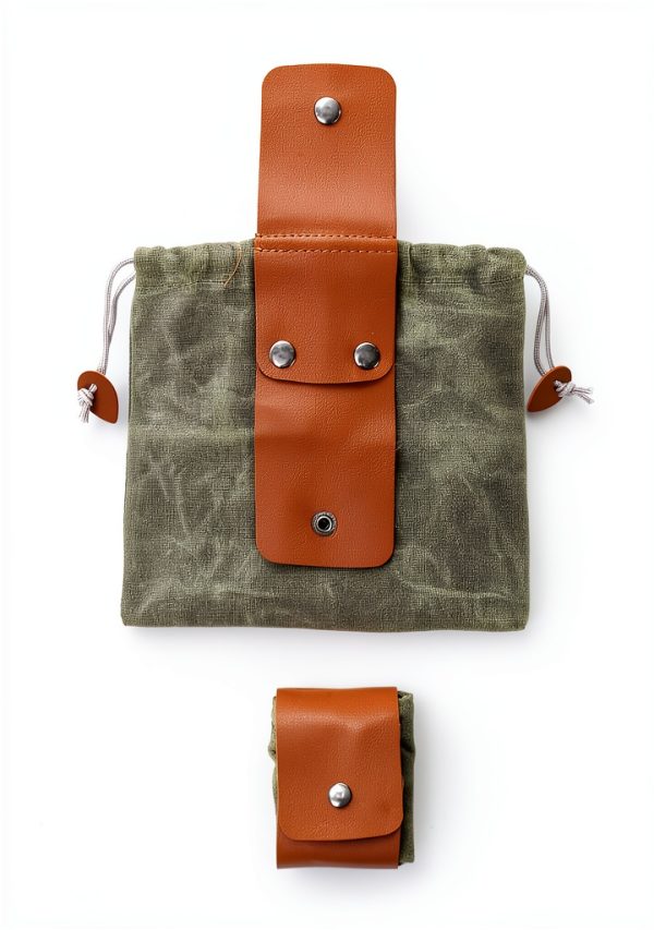 Mezchi Mushroom Foraging Bag Collapsible Waxed Canvas Waist Pack-1