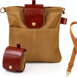Foraging Bag TIEFUMYO Waxed Canvas Waist Pack Brown Collapsible-0